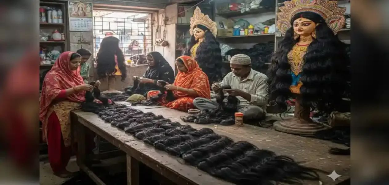 باباراتيبور.. قرية مسلمة تشتهر بصناعة شعر تماثيل آلهة الهندوس