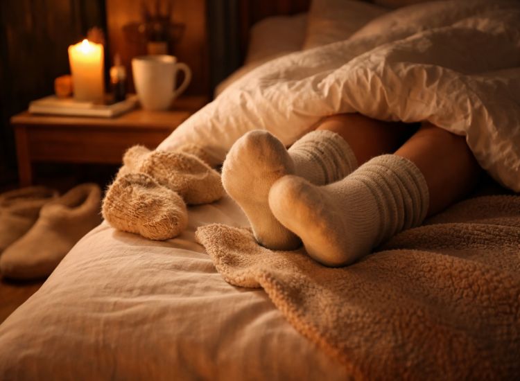 دراسة: تدفئة القدمين قبل النوم تعزز جودة النوم