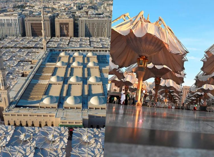 قباب ومظلات المسجد النبوي.. تحفة معمارية تجمع الجمال والراحة للمصلين