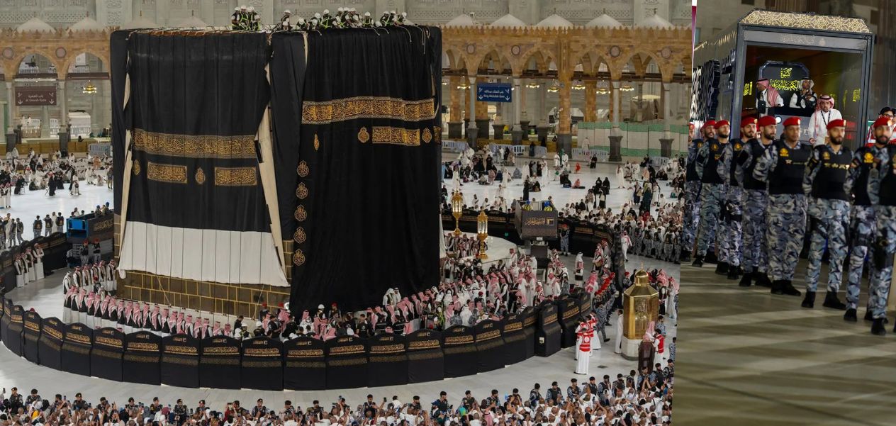الكعبة المشرفة تتزين بكسوتها الجديدة لعام 1448هـ