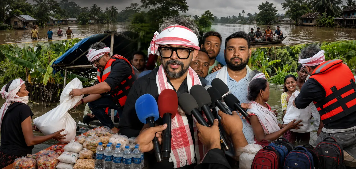حسين منصوري يزور آسام لدعم المتضررين من الفيضانات